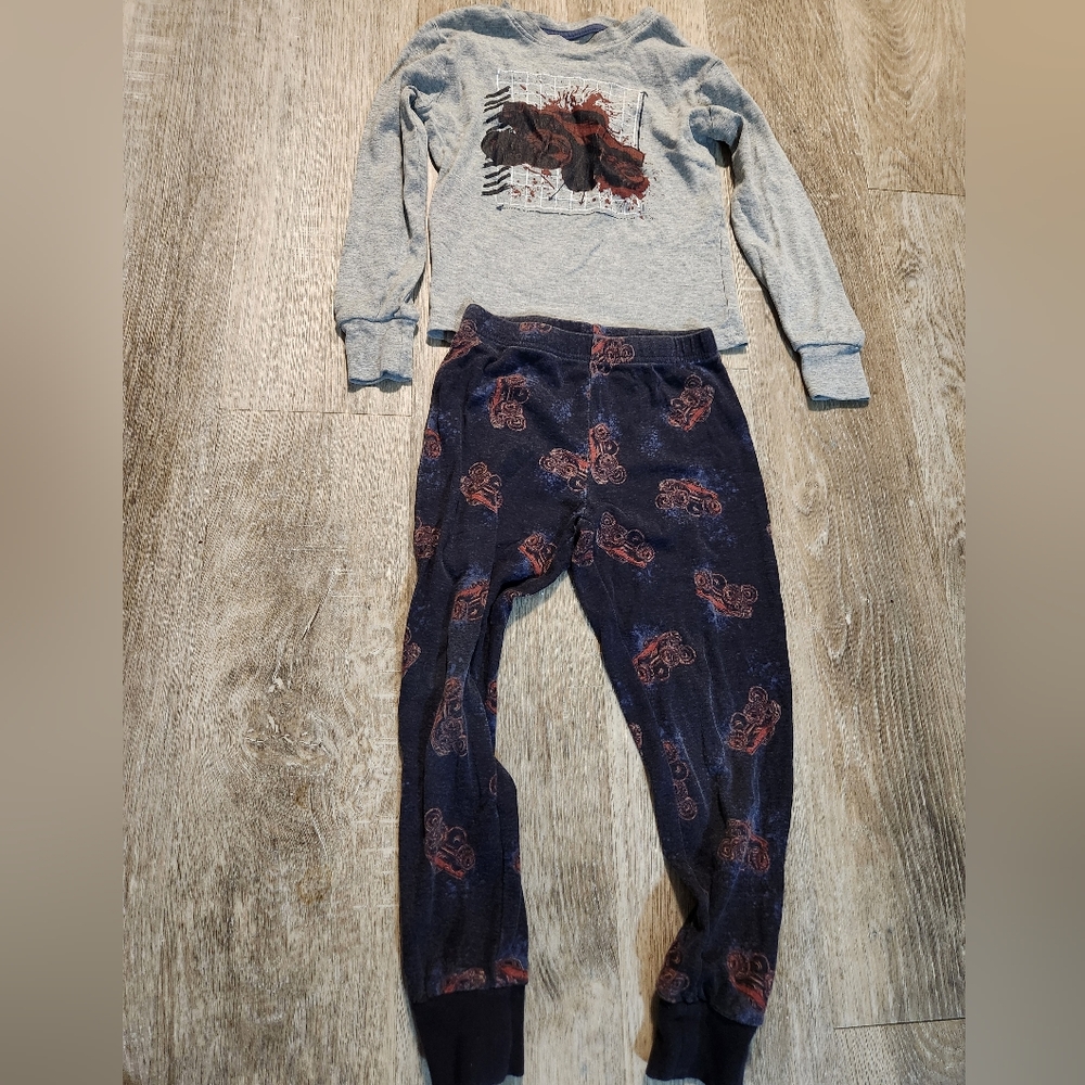 Kids Black and Red Monster Truck Pajama Set